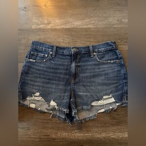 Aerie Blue Jean Shorts Stretchy Waistband